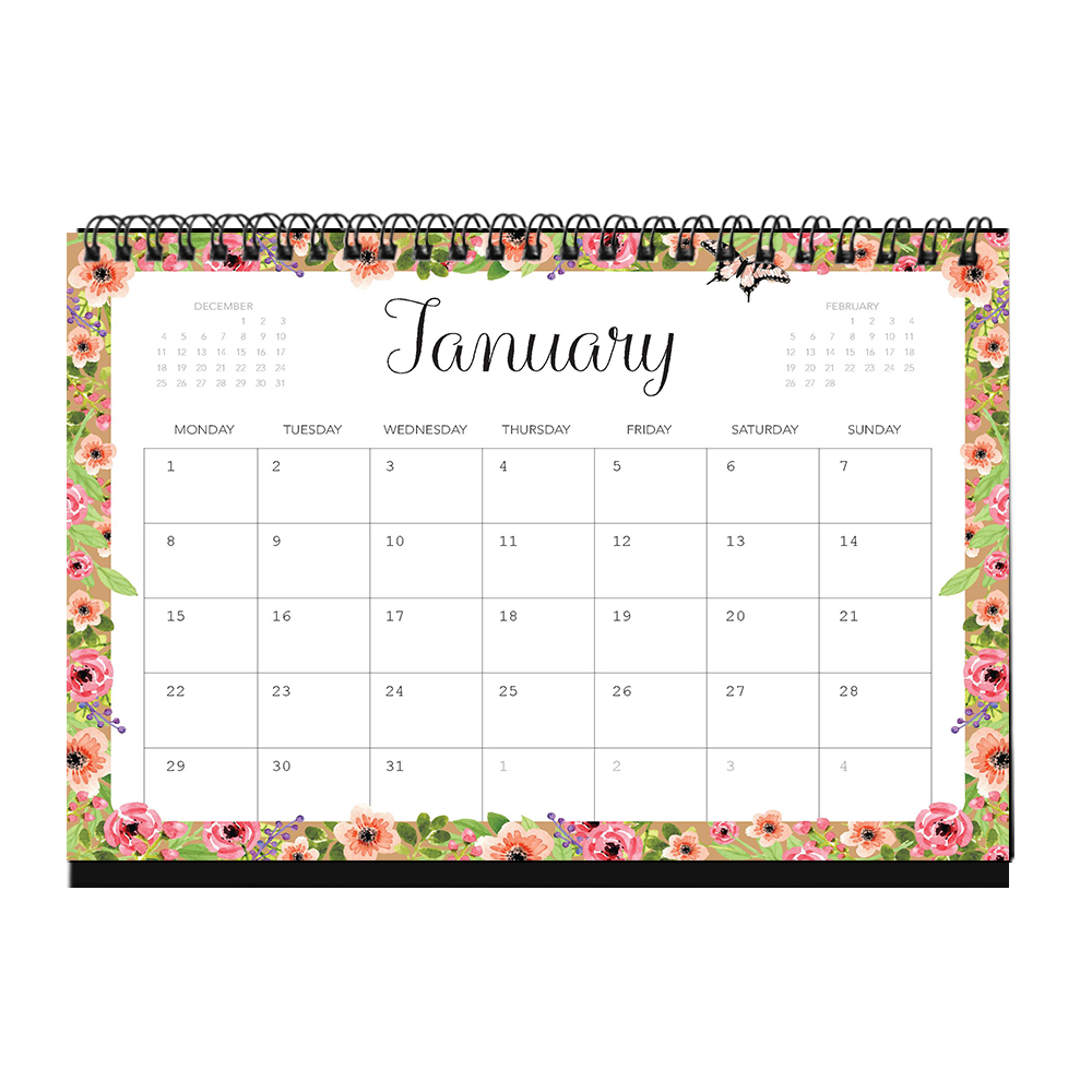 2018 Floral Desk Appointment Calendar